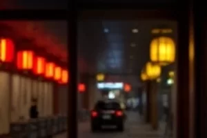 铁轨上的春天影片中穿过油菜花田的绿皮火车远景